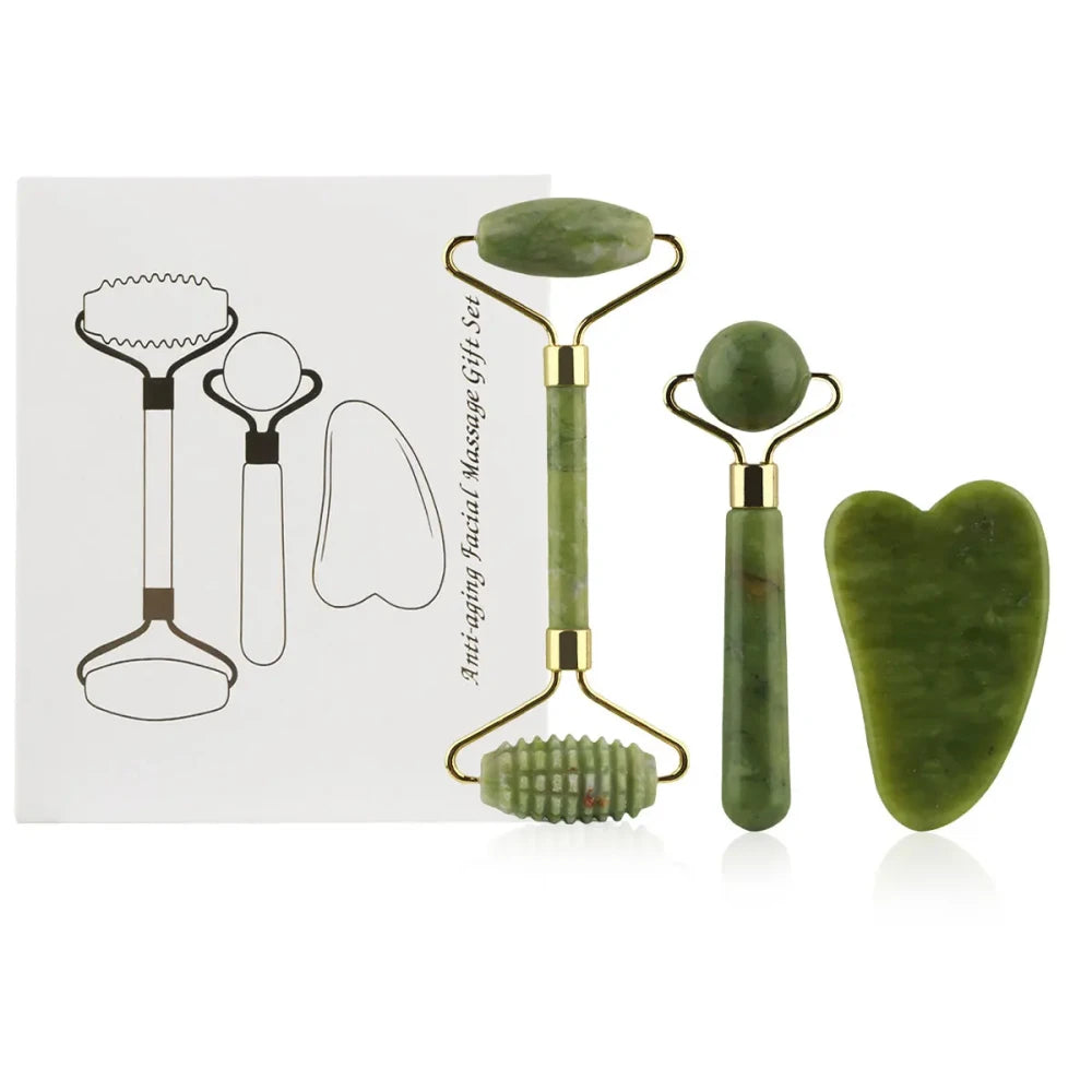 Set de Rodillo de Jade y Gua Sha